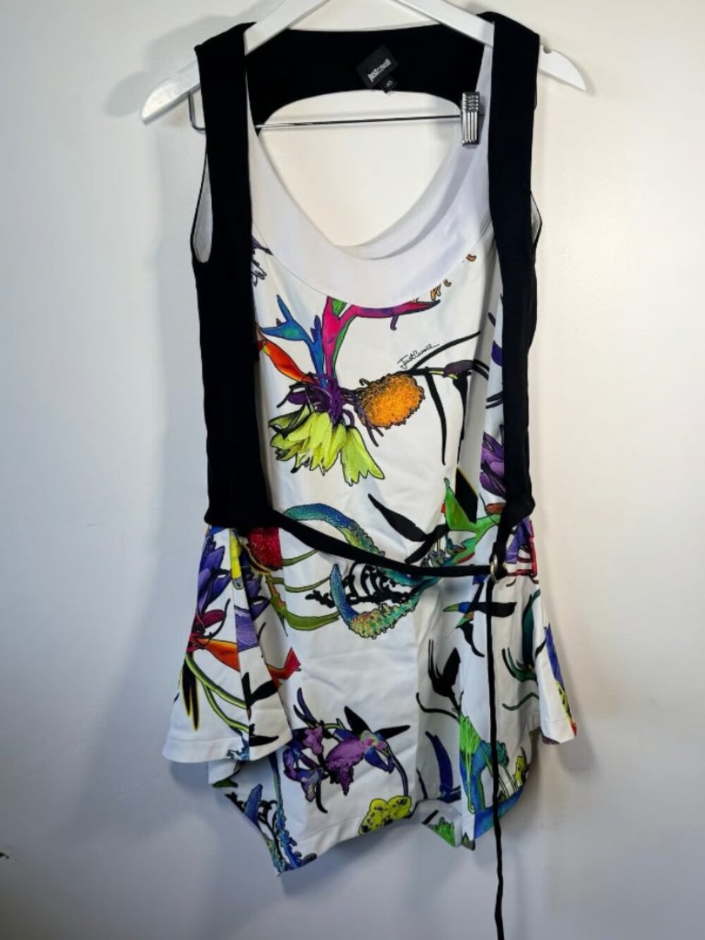 Just Cavalli Floral Print Dress Women’s Size 4-6 Made in Italy Colorful Abstract